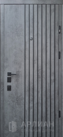 Фото «Входная дверь с отделкой серым деревом снаружи и изнутри №1»